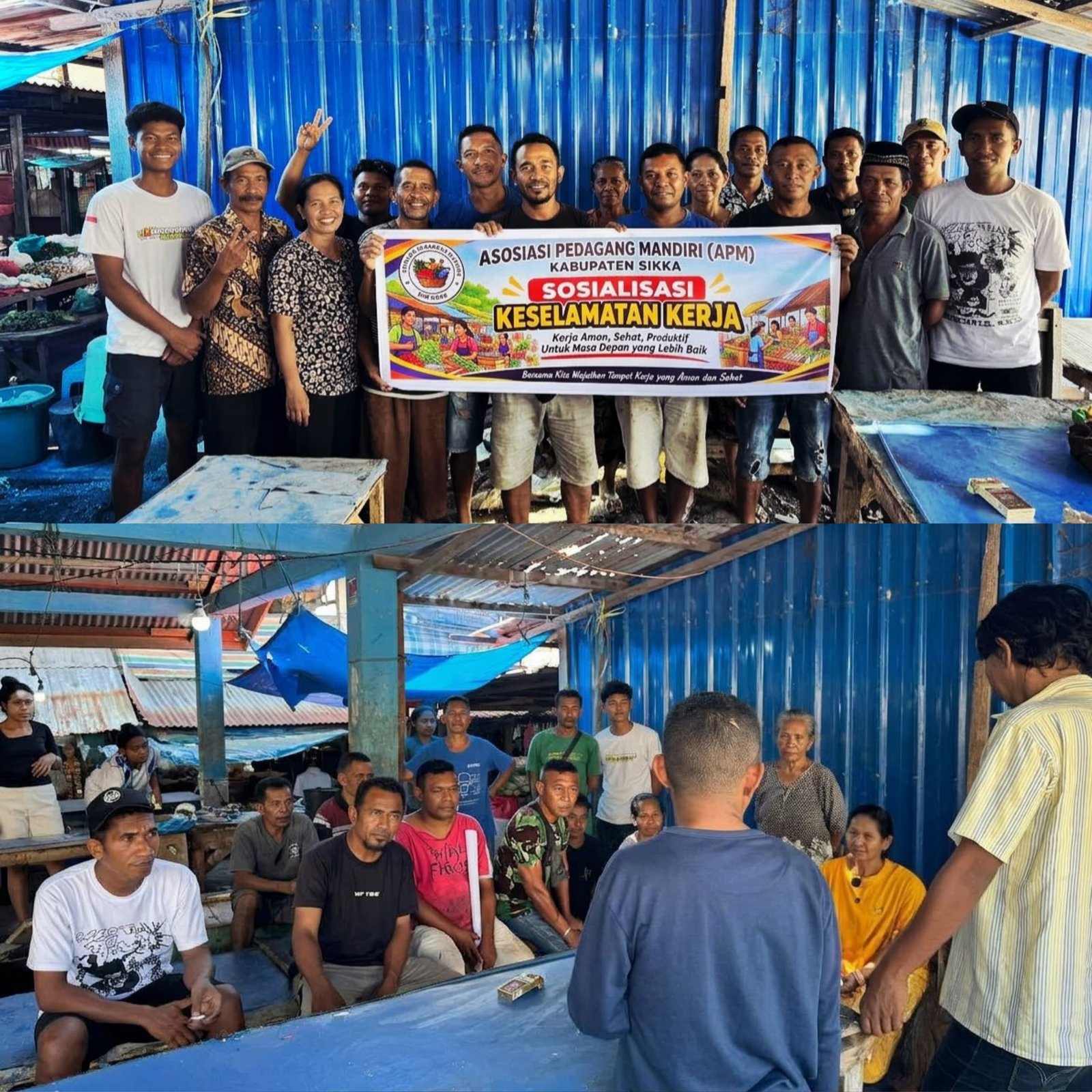 APM dan Polres Sikka Edukasi Pedagang Pasar Tingkat Maumere soal Bahaya Alkohol